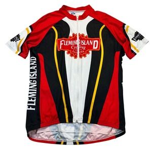 Voler Fleming Island Cycling Jersey Mens 2XL Red Black White Florida Bike‎ Shirt
